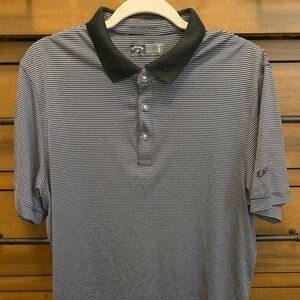 Callaway Black and Blue striped Golf Shirt